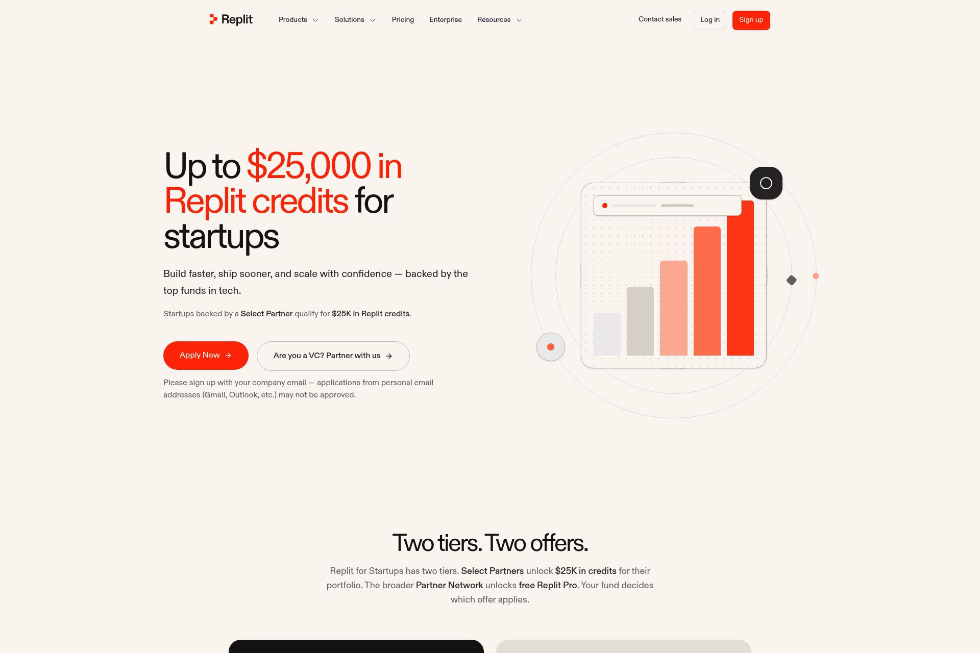 Replit startup program screenshot