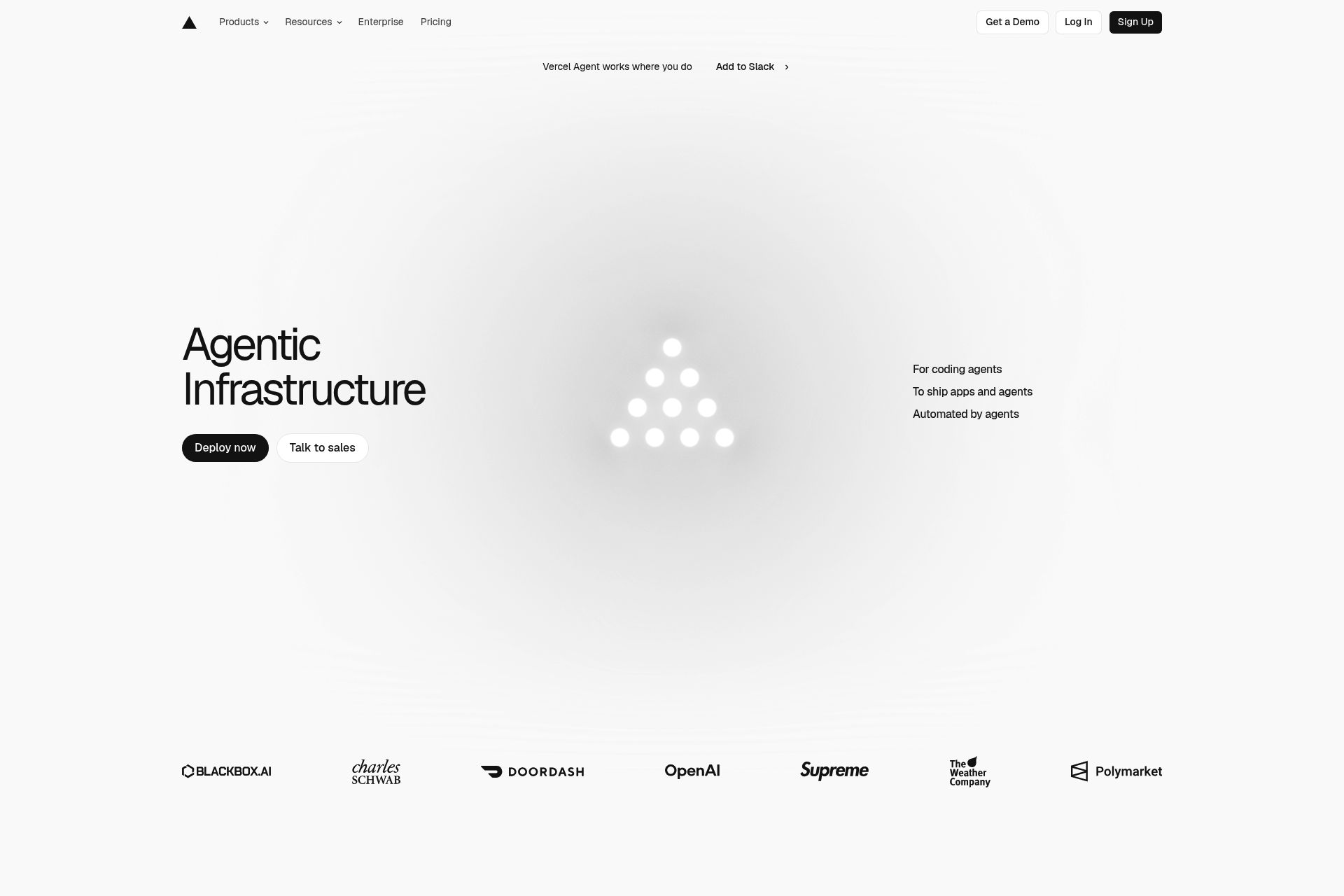 Vercel startup program screenshot