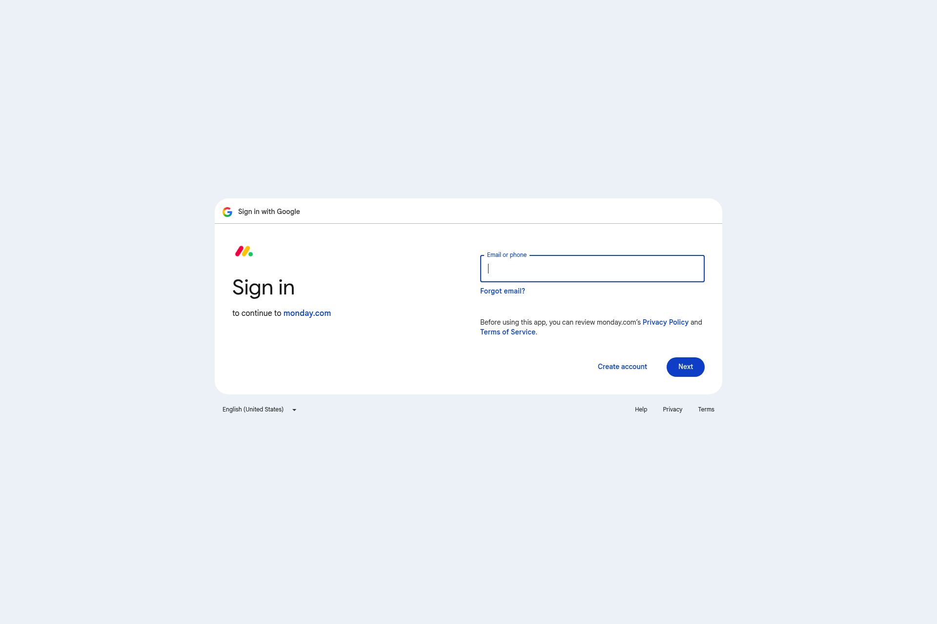 monday.com startup program screenshot